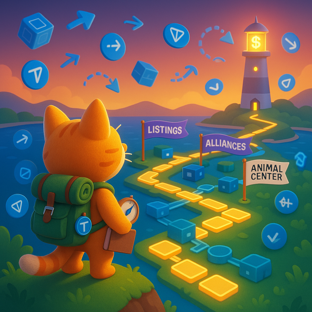 Toshka with compass building blockchain path